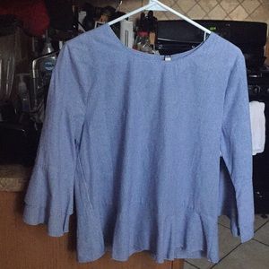 Blue and White Pinstripe Blouse